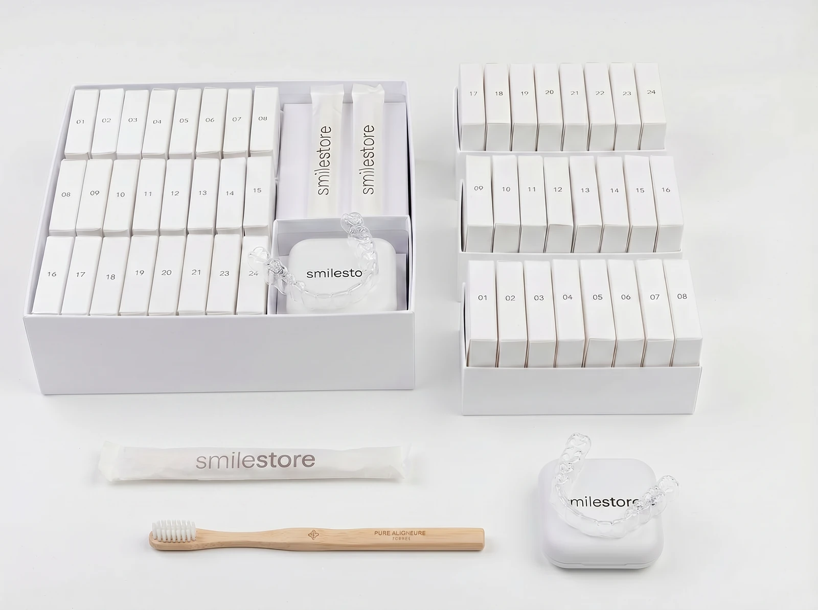 Kompletan SmileStore set folija sa svim štapićima i kutijom — ono što pacijent dobija u sklopu terapije